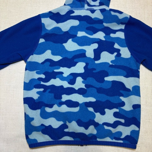 2/$20 The North Face Boys 18-24 Month Glacier Camo Zip Up Hoodie Blue Fleece - Picture 13 of 13